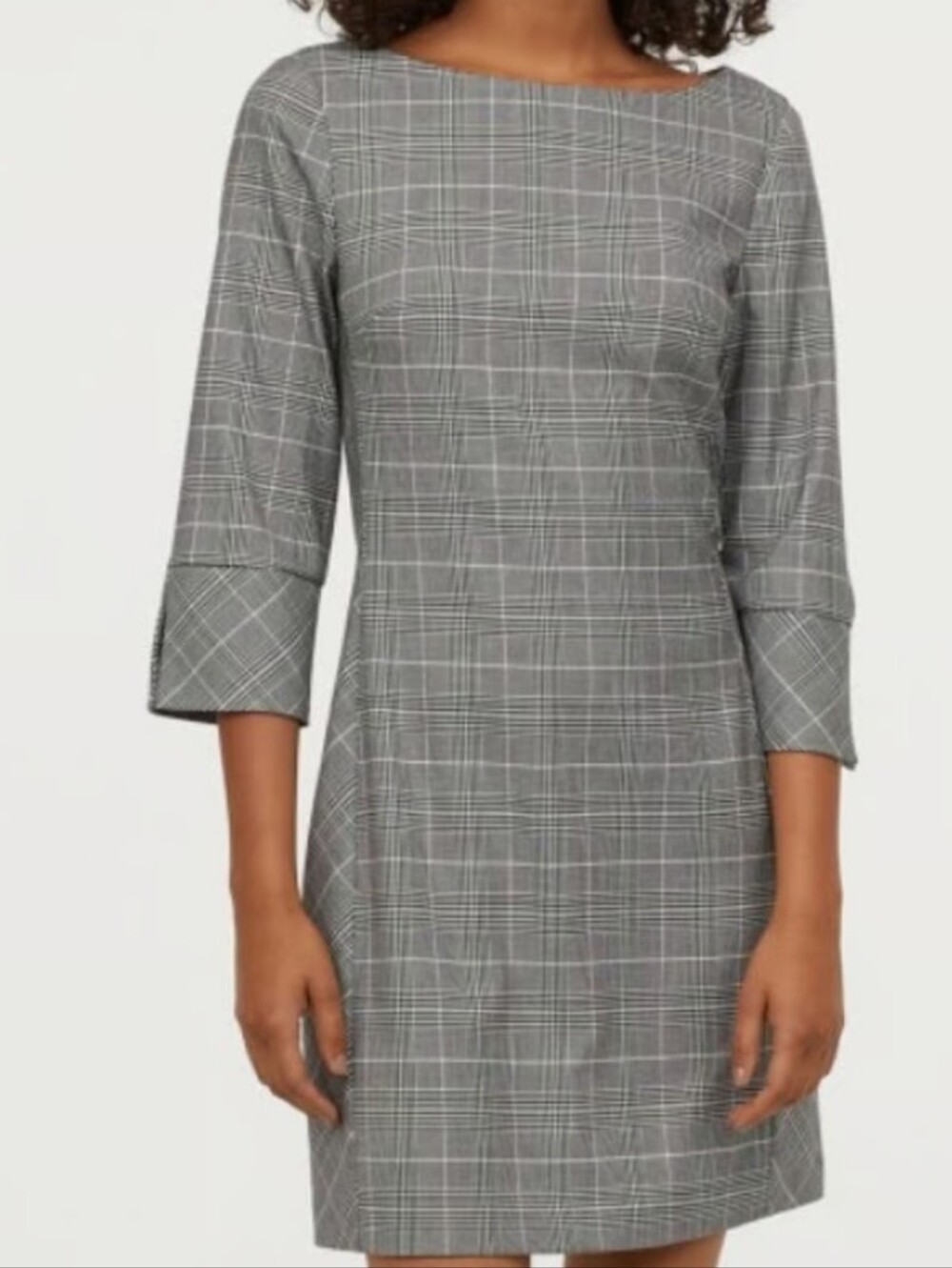 H&M Houndstooth Plaid Sheath Dress, Size 10